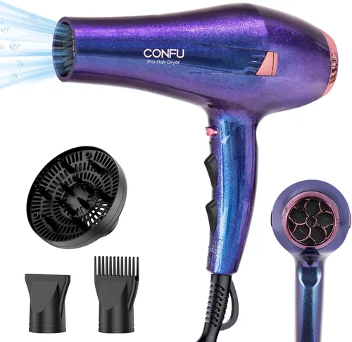 Miniatura 9 de CONFU Hair Dryer Professional Ionic - Salon Blow Dryer with Diffuser for Women & Men - 5X Fast Drying 1875 Watt Powerful Hair Blow Dryer with Comb