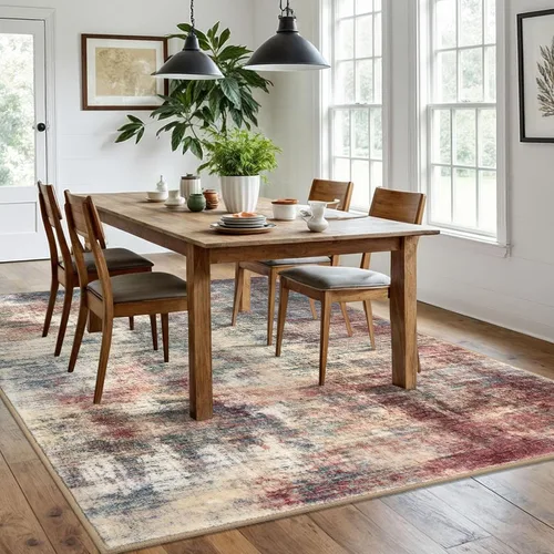 Miniatura 1177 de IOHOUZE Alfombra abstracta lavable de 3 x 12 pies para pasillos, antideslizante para cocina, camino de entrada de lana sintética para interiores