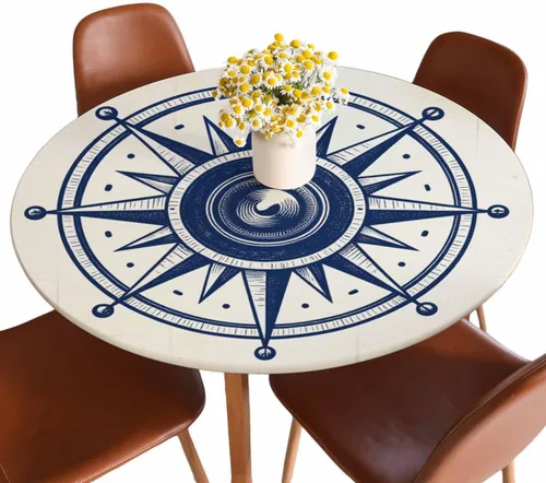 Miniatura 25 de Mantel de ajedrez blanco y negro con cuadrículas redondas, planos, abstracto, impermeable, lavable, para mesa de comedor ajustable de 40 a 44