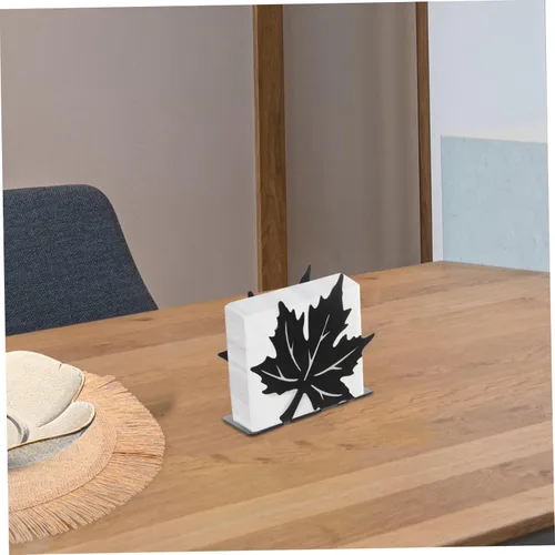 Miniatura 9 de HOMSFOU decoración de mesa de comedor decoración de Navidad decoración del hogar soporte de toalla de papel negro Soporte de servilleta vertical