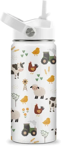 Miniatura 17 de Axolotl - Botella de agua de 12 onzas con tapa con pajilla, botella de agua de acero inoxidable con diseño de ajolotes para niñas, taza aislada