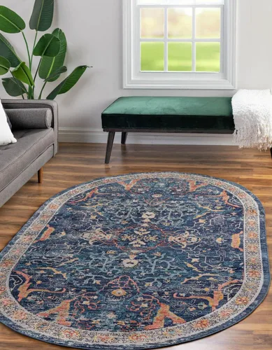 Miniatura 31 de Unique Loom Lola Collection - Alfombra de área Vivacious (5 pies 3 pulgadas x 8 pies, rectangular, amarillo/azul)