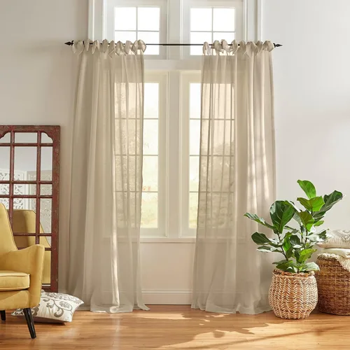 Miniatura 9 de Elrene Home Fashions - Panel de cortina de ventana con nudo superior transparente de Viena, 52 x 84 pulgadas (1 panel), azul grisáceo