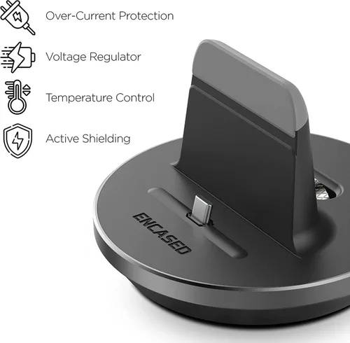 Miniatura 2 de Encased Soporte de carga de escritorio para teléfono y tabletas USB-C, cargador de estación de acoplamiento ajustable compatible con fundas
