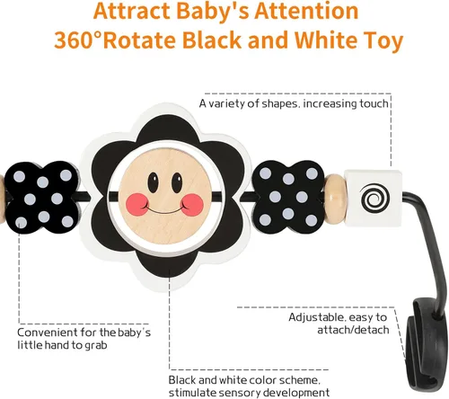 Miniatura 6 de iGRATENS Baby Bjorn - Barra de juguete para gorila de bebé, suave y feliz, fácil de colocar y quitar, materiales aptos para niños, diseño