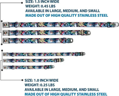 Miniatura 3 de Collar de perro hebilla de cinturón de seguridad Buzz Lightyear Action Poses apilado 9 a 15 pulgadas 1.0 pulgadas de ancho
