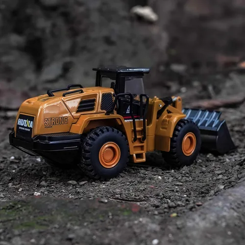 Miniatura 2 de Gemini&Genius Cargador de ruedas de alta resistencia, juguetes para vehículos de construcción a escala 1:60, niveladora fundida a presión, pala