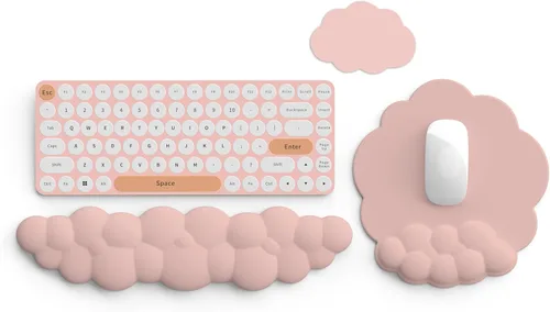 Miniatura 9 de Reposamuñecas para teclado, alfombrilla ergonómica para mouse con soporte de muñeca, reposamuñecas de espuma viscoelástica, base antideslizante