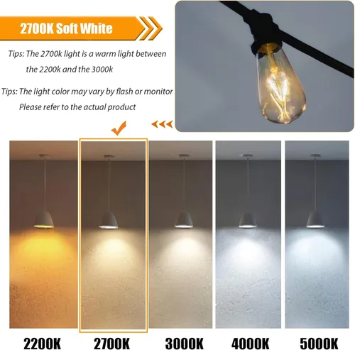 Miniatura 3 de Paquete de 12 bombillas LED Edison de 2W, bombillas de 25 vatios equivalentes, 2700K blanco cálido suave con base estándar E26, bombillas LED ST19