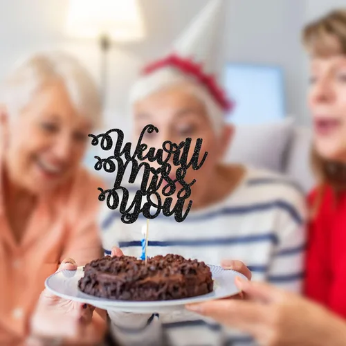 Miniatura 6 de 1 paquete de decoración para tartas con purpurina de corazón de buena suerte para cambio de trabajo, despedida de jubilación, graduación, temática