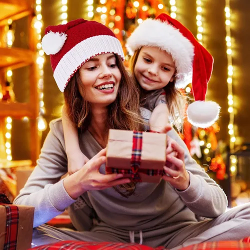 Miniatura 6 de Century Star Sombreros de Navidad para mujer, sombrero de Papá Noel, unisex, clásico, tejido cálido, para Año Nuevo, vacaciones, fiestas, sombreros