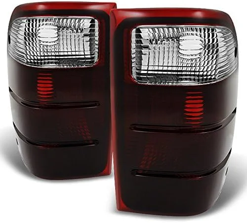 AKKON - Para Ford Ranger Pickup Truck 01-05, luces traseras tintadas en negro, par de repuesto de lámpara de freno izquierda + derecha Rojo oscuro