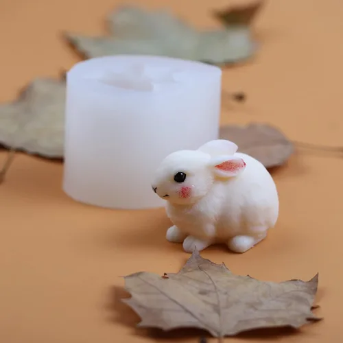 Miniatura 3 de Molde de conejo peludo pequeño, molde de silicona de conejo para vela, molde de resina de conejo, molde de jabón de conejo, molde de silicona