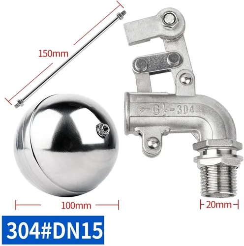 Miniatura 2 de 1pcs Adjustable Floating Ball Valve, 304 Stainless Steel Elbow Float Valve, Water Level Controller For Water Tank Towers(1/2inch)