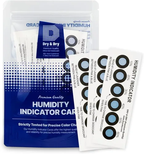 Miniatura 2 de Tarjetas indicadoras de humedad premium (12 tarjetas) - 10-60% 6 puntos (Reutilizable)