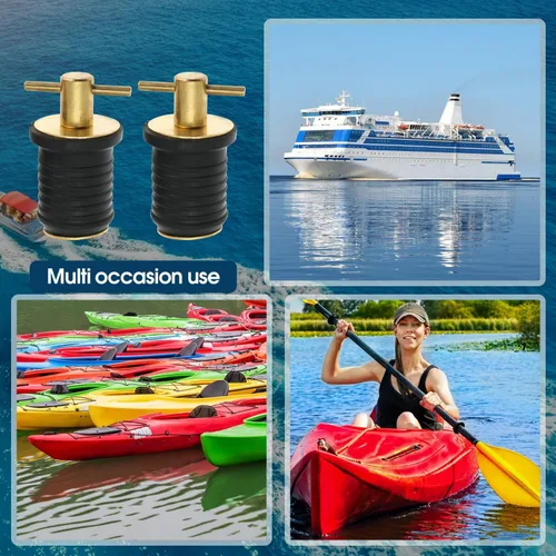 Miniatura 4 de Tapón de drenaje de barco con mango en T, tapones de goma a presión con mango de latón/acero inoxidable, accesorios de giro marino