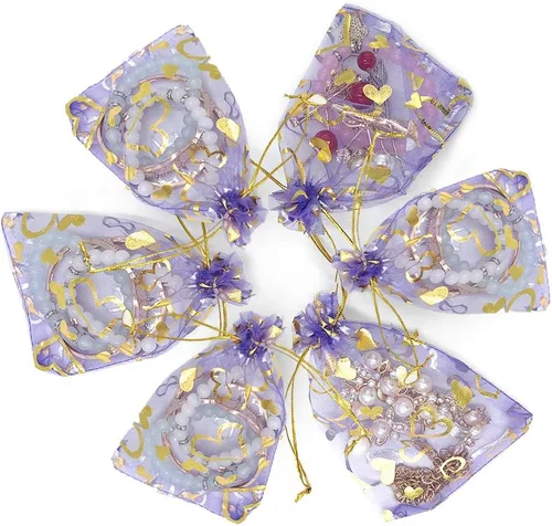 Miniatura 6 de Stratalife - Bolsas de organza con cordón de malla de 4 x 6 pulgadas, bolsas de joyería a granel, bolsas de recuerdos de fiesta para bodas, baby 50