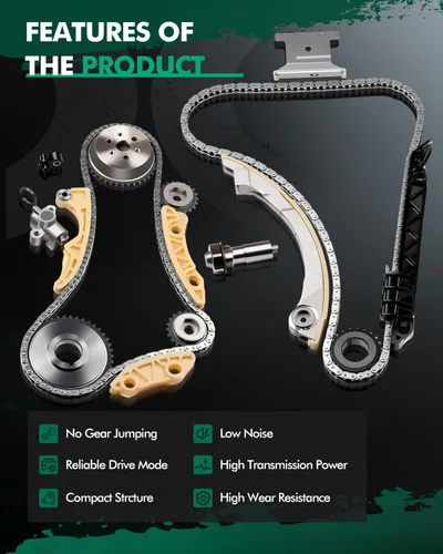 Miniatura 5 de SCITOO 94201S Kit de cadena de distribución Tensor Carril guía manivela piñón piñón se adapta a Chevy para Buick para GMC para Pontiac para Saturno