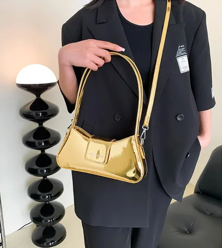 Miniatura 4 de Hobo Bag - Bolso de noche para mujer, bolso de mano Y2k plateado brillante, bolso de hombro, bolso de mano, bolso cruzado para fiesta, 2024