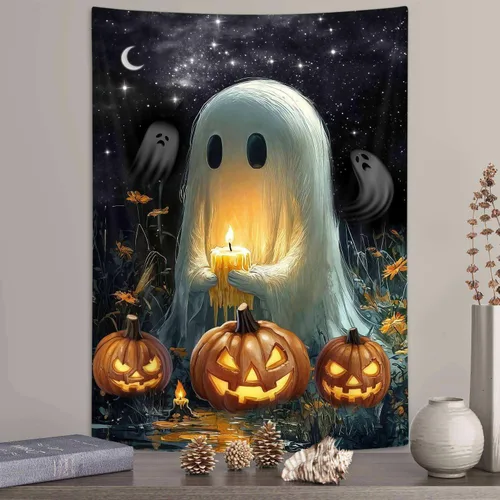 Miniatura 7 de Tapiz vertical estético de fase lunar de zorro, tapiz de tarot floral de bruja, para colgar en la pared para dormitorio, tapiz de hojas de arce