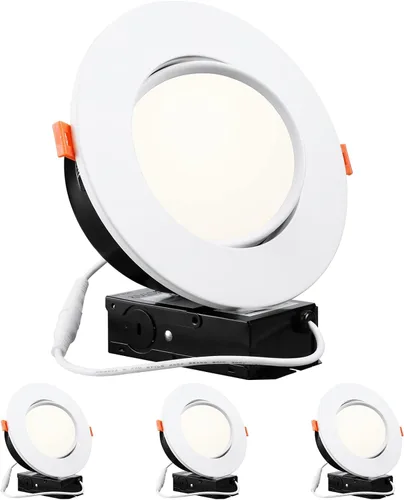 Miniatura 9 de TORCHSTAR Gimbal LED empotrable de 6 pulgadas con caja de conexiones hermética, 13.5 W 800 lm, CRI90+, luces de techo direccionales giratorias Luz