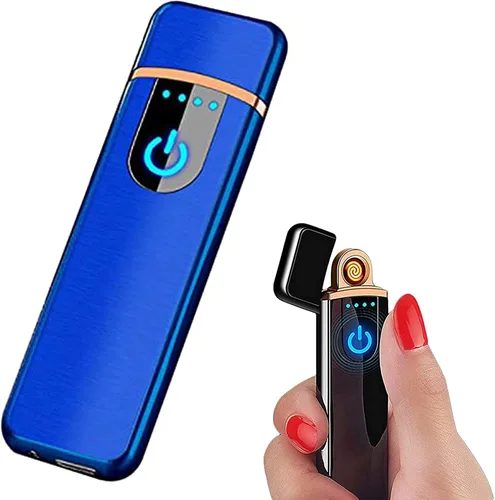 Miniatura 9 de Encendedor electrónico recargable por USB, mini pantalla táctil creativa, pantalla LED, resistente al viento, sin llama con cable de carga, silencio