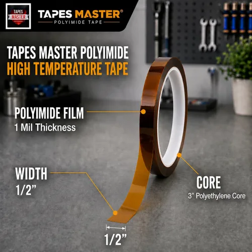 Miniatura 2 de Cinta Kapton de polimida, 1 Mil, 1/2 X 36 yardas