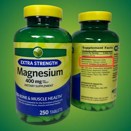 Miniatura 7 de KP+ Spring Valley Óxido de magnesio 400 mg 250 tabletas Apoya la salud ósea, nerviosa y muscular Suplemento de magnesio extra fuerte Paquete