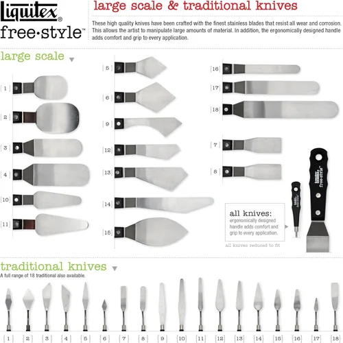 Miniatura 4 de Liquitex Professional Freestyle - Cuchillo de pintura pequeño (número 8)