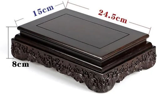 Miniatura 2 de ARINAL Base de estatua de madera con base de jarrón de madera maciza, soporte de exhibición rectangular de bonsái en maceta, estatua de Buda