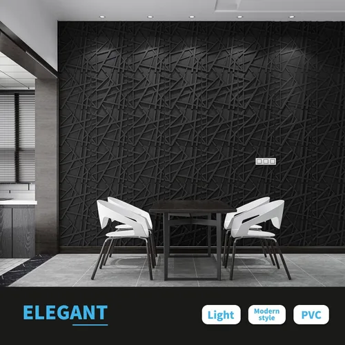 Miniatura 3 de Art3d 19.7 x 19.7 pulgadas (paquete de 12) rayas para panel de pared, color negro Negro (Stripes Black)