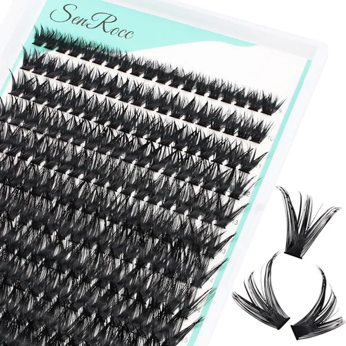 Miniatura 12 de Extensiones de racimos de pestañas, 240 unidades, extensiones de pestañas largas individuales 40D, aspecto natural, pestañas de imitación de visón