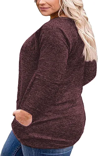 Miniatura 3 de VISLILY Blusa casual de manga larga con botones y bolsillos para mujer