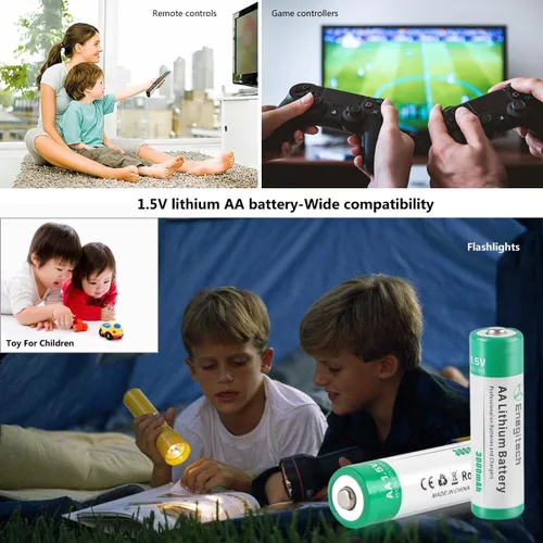 Miniatura 7 de Enegitech Batería de Litio AA, Batería de Litio Doble A 1.5V para Cámara Blink Outdoor, Cerradura Inteligente, Cámara de Seguimiento, Linterna No