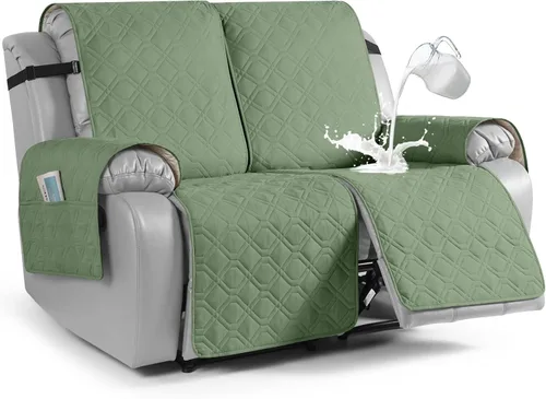Miniatura 40 de VANSOFY Funda impermeable para sofá reclinable, lavable, funda para sofá reclinable de 1 pieza, protector de muebles con correas elásticas, bolsillo