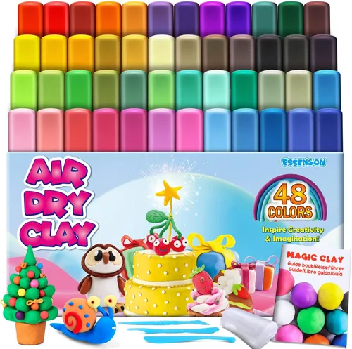 Miniatura 7 de Magic Clay - Arcilla seca al aire 124 colores, arcilla para modelar para niños con herramientas, suave y ultraligera, juguetes regalos para niños