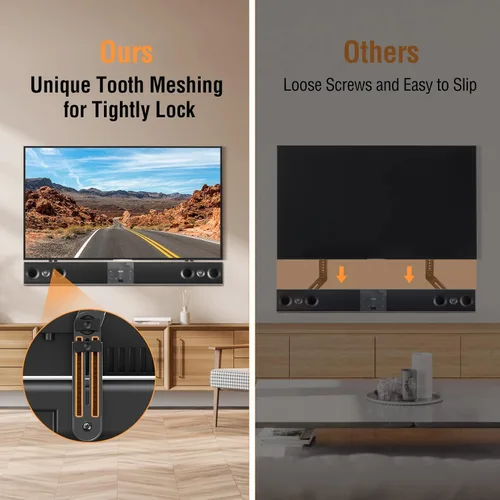 Miniatura 9 de ELIVED Soporte para barra de sonido, soporte de TV para barra de sonido, para montaje encima o debajo de TV, se adapta a la mayoría de barras
