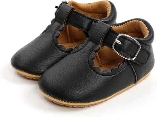 Miniatura 122 de RVROVIC Mocasines de princesa para bebé, zapatos brillantes de Mary Jane, zapatos de cuna de suela suave y ligera de primera calidad, zapatos