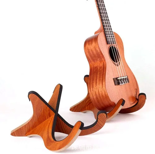 Hovico Detachable Wooden Ukelele Stand, Holder Musical Instrument Stand Concert Portable Non-Slip Violin Wood Stand for Small Guitar, Violin, Banjo