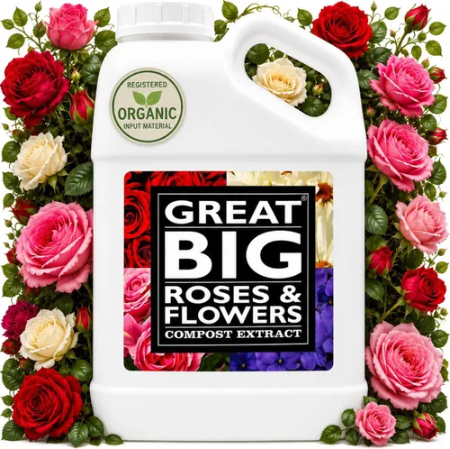 Great Big Roses - Potenciador de fertilizante de suelo y rosas para cultivar las mejores rosas y flores; extracto de abono alimentario de rosas para