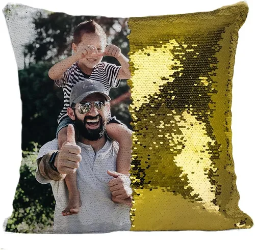 Miniatura 9 de Fundas de almohada personalizadas con lentejuelas y fotos, funda de sirena personalizada con tu foto, cojín decorativo reversible mágico