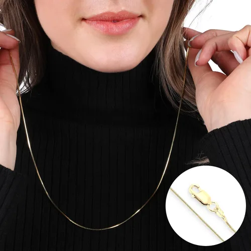 Miniatura 5 de PORI JEWELERS Cadena de serpiente italiana mágica de plata de ley 925 de 0.039 pulgadas, 8 caras, para mujer, fabricada en Italia