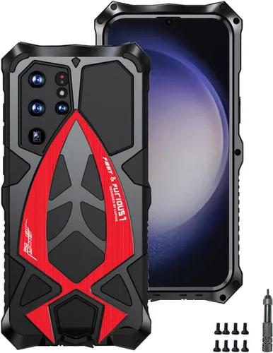 Miniatura 8 de Funda Samsung Galaxy S22 Ultra 5G de protección de grado militar de 360 grados, a prueba de golpes, inastillable, metal y silicona integrados, Nior