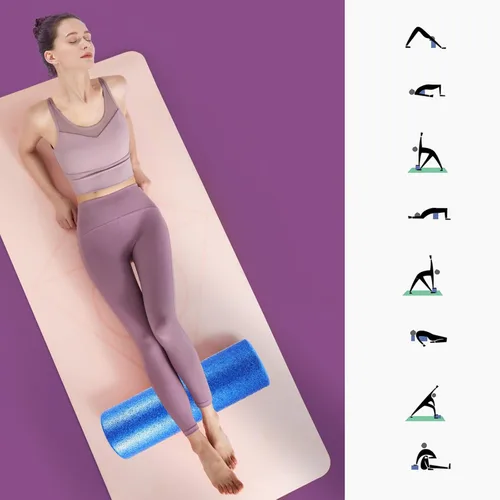 Miniatura 4 de Wakauto Rodillo de yoga de alta densidad para masaje muscular profundo y alivio de tensión, masajeador corporal Epp firme para fitness, relajación