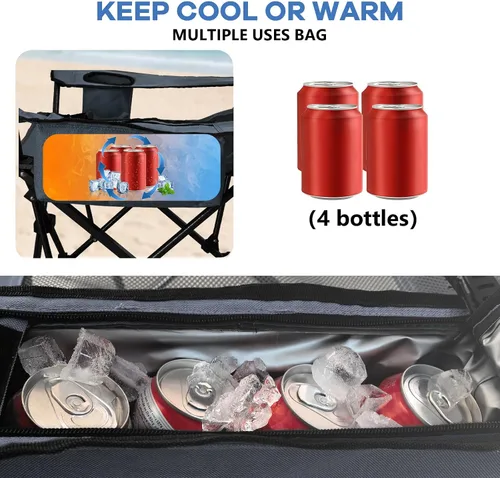 Miniatura 3 de Paquete de 2 sillas reclinables de camping de 4 posiciones con reposapiés, cómoda para adultos, silla de playa plegable de malla de 265 libras