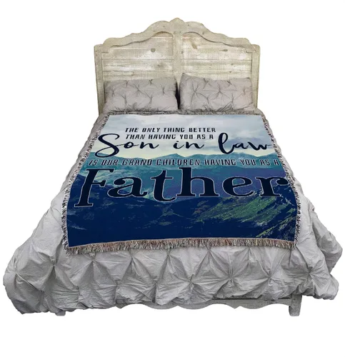 Miniatura 2 de Pure Country Weavers Manta The Only Thing Better Then Having You As a yerno para nietos, padre, montañas, manta de regalo tejida de algodón