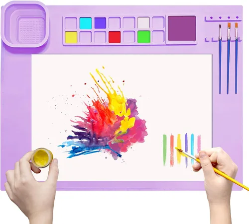 Miniatura 8 de Tapete de Silicona para Manualidades, 20"×16" Tapete de Silicona para Manualidades y Pintura Plegable Hoja Antiadherente para Manualidades Pintura