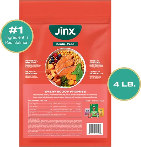 Miniatura 10 de Jinx - Alimento seco premium sin granos para perros, para todas las etapas de la vida - Pienso para cachorros de salmón real, batata y zanahoria