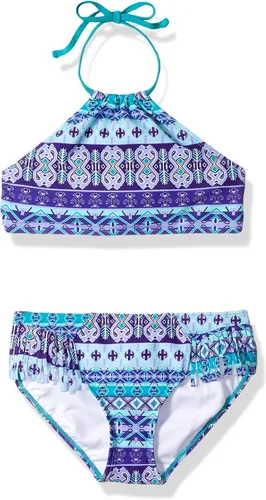 Miniatura 48 de Kanu Surf Mahina bikini halter de 2 piezas para niñas, traje de baño para playa mahina azul