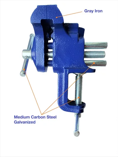 Miniatura 3 de Rolin Vise Abrazadera de trabajo de madera Herramientas ligeras de 3 pulgadas Pequeño tornillo de banco de mesa de tornillo de banco azul
